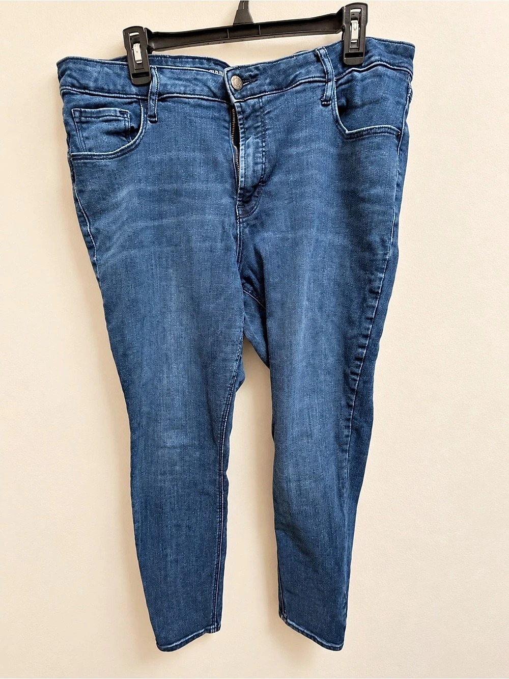 Old Navy High-Rise Rockstar Super Skinny Secret-Smooth Pockets Jeans Blue Waist